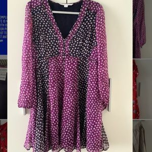 Diane von Furstenberg Purple Silk Printed Dress